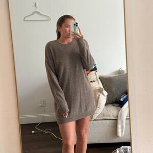 Reformation Cashmere Sweater Dress in Cocoa Brown